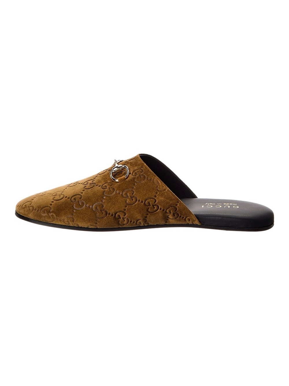 GUCCI HORSEBIT SUEDE MONOGRAM MULES BROWN 40.5 10.5 - Picture 2 of 12